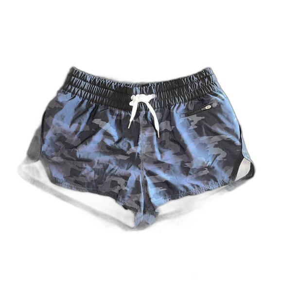 Vuori Women's The Rise The Shine Drawstring Clementine Short Camo Blue Gray SZ S - Picture 4 of 8